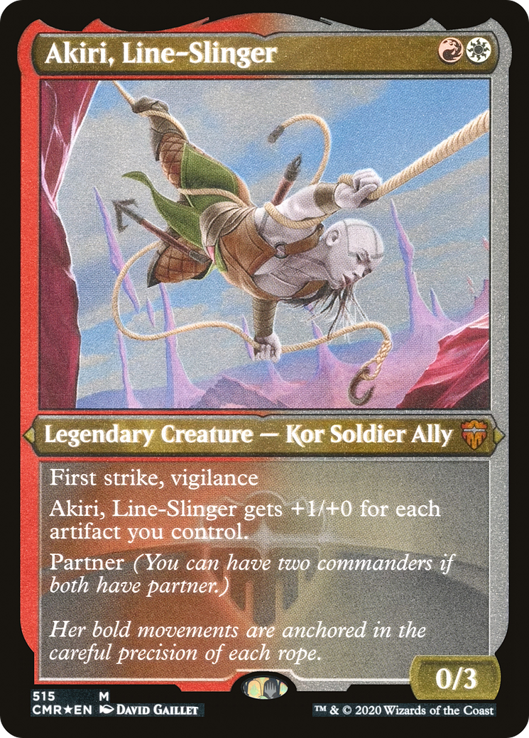 Akiri, Line-Slinger (Foil Etched) (CMR-515) [Commander Legends] Foil MTG Single Wizards of the Coast