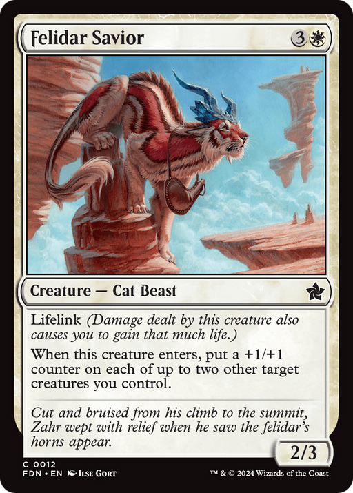 Felidar Savior (FDN-012) [Foundations] Foil MTG Single Wizards of the Coast