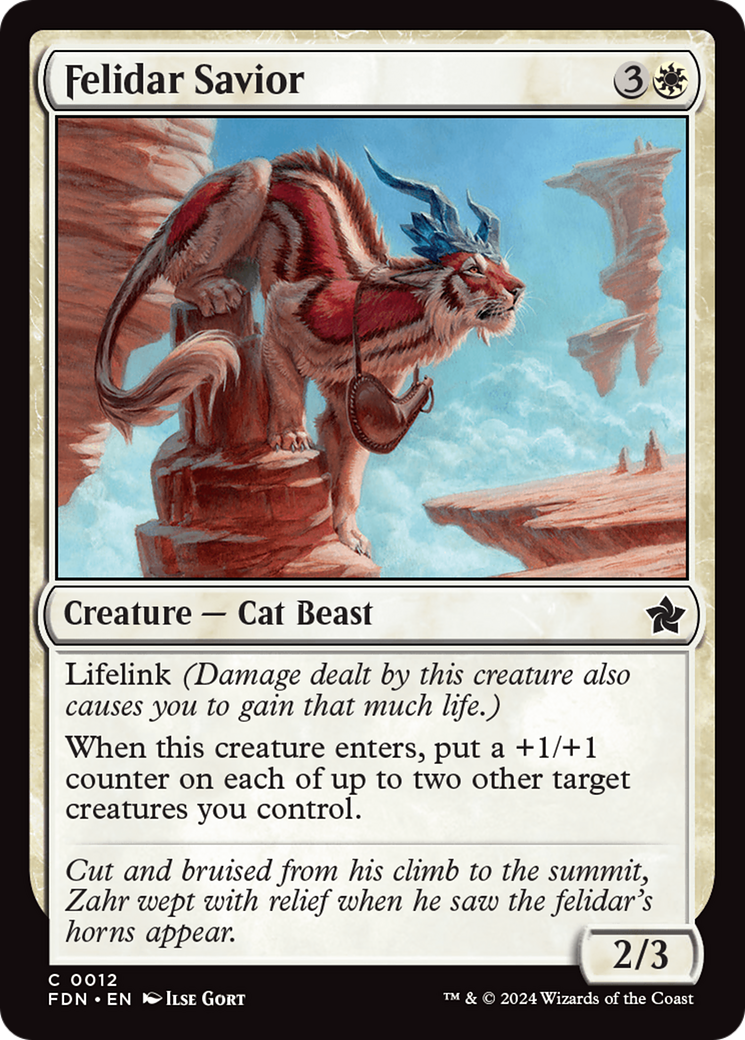 Felidar Savior (FDN-012) [Foundations] MTG Single Wizards of the Coast
