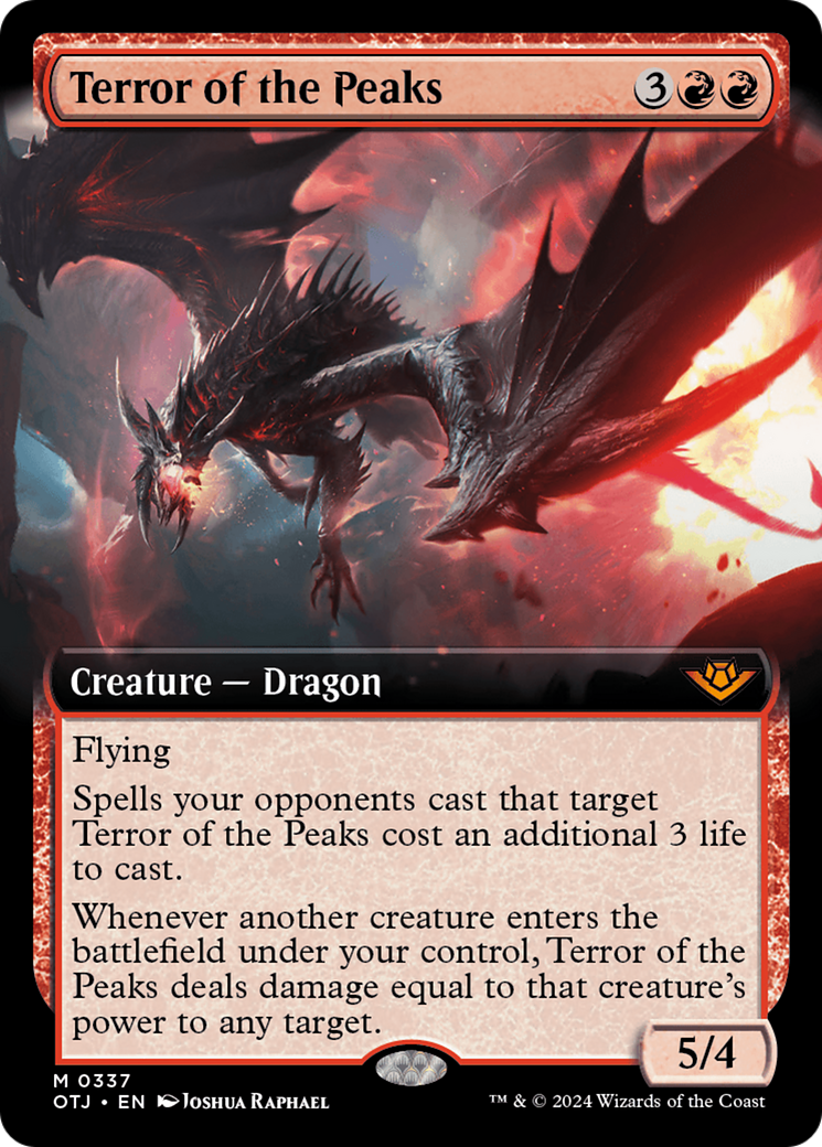Terror of the Peaks (OTJ-337) [Outlaws of Thunder Junction] (Extended Art) Foil MTG Single Wizards of the Coast
