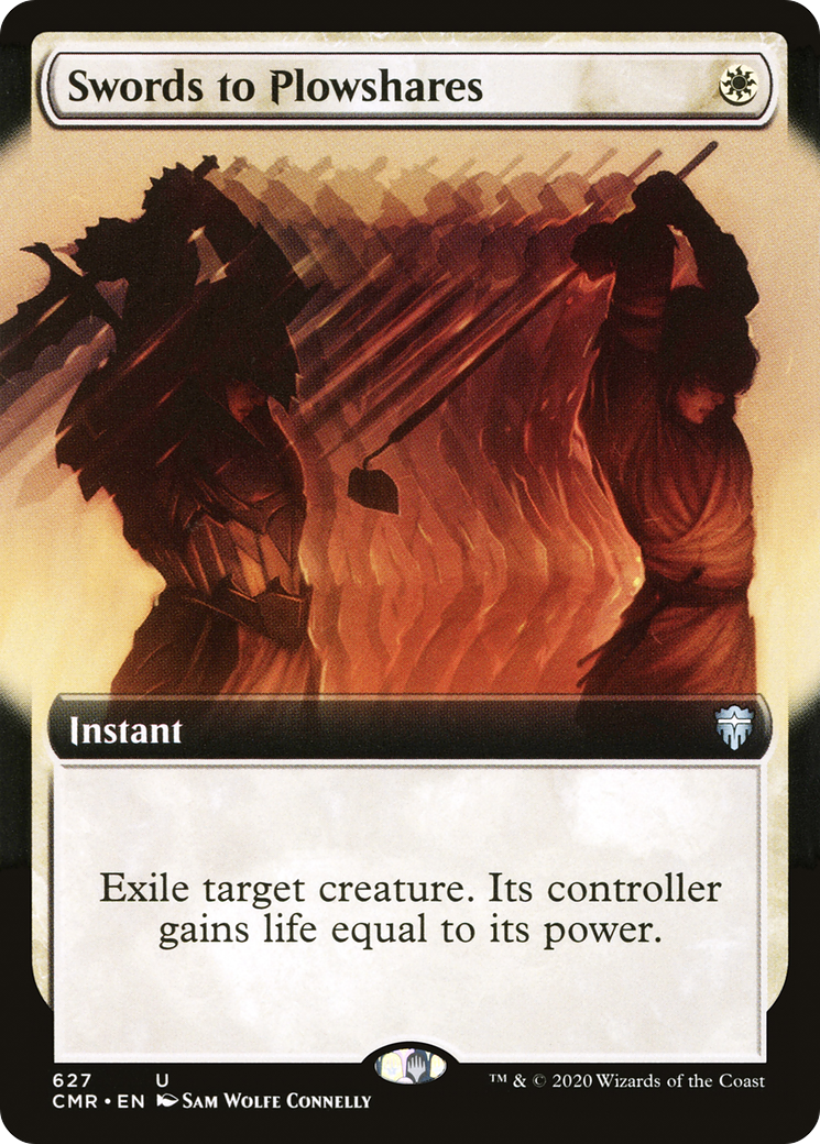 Swords to Plowshares (CMR-627) [Commander Legends] (Extended Art) Foil MTG Single Wizards of the Coast
