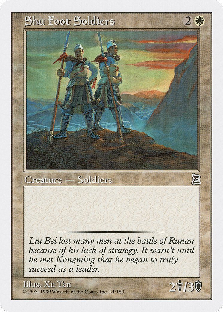 Shu Foot Soldiers (PTK-024) [Oldschool] Portal Three Kingdoms MTG Single Wizards of the Coast