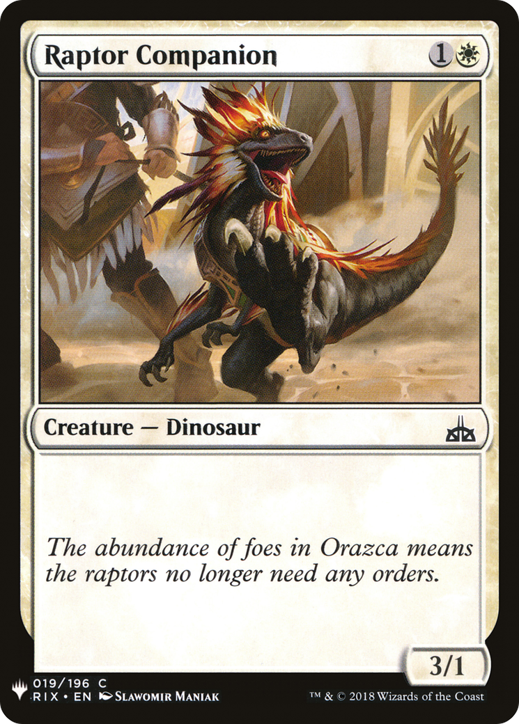 Raptor Companion (LIST-RIX-19) [Mystery Booster] The List MTG Single Wizards of the Coast