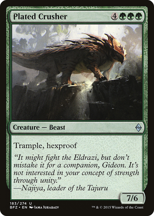 Plated Crusher (BFZ-183) [Battle for Zendikar] Foil MTG Single Wizards of the Coast