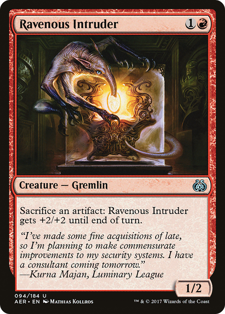 Ravenous Intruder (AER-094) [Aether Revolt] MTG Single Wizards of the Coast