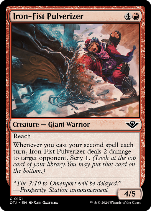 Iron-Fist Pulverizer (OTJ-131) [Outlaws of Thunder Junction] Foil MTG Single Wizards of the Coast
