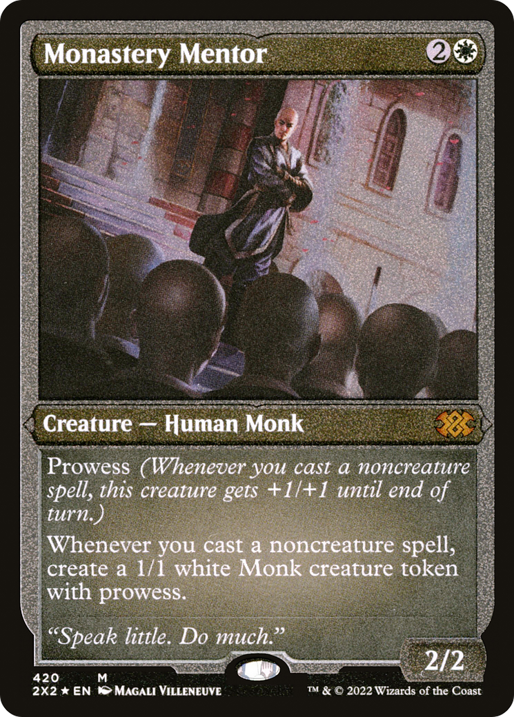 Monastery Mentor (Foil Etched) (2X2-420) [Double Masters 2022] Foil MTG Single Wizards of the Coast
