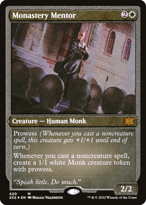 Monastery Mentor (Foil Etched) (2X2-420) [Double Masters 2022] Foil MTG Single Wizards of the Coast