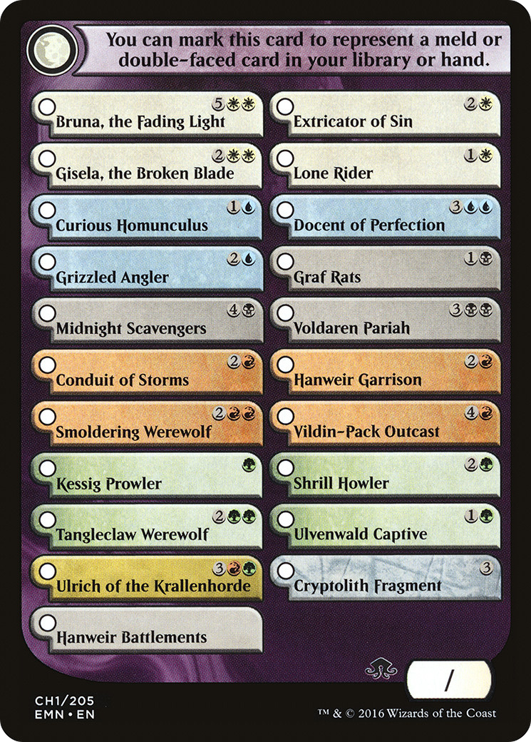 Checklist Card - Eldritch Moon (EMN-001) [Tokens] Eldritch Moon Tokens MTG Single Wizards of the Coast