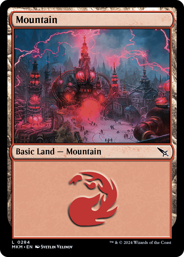 Mountain (0284) (MKM-284) [Murders at Karlov Manor] Foil MTG Single Murders at Karlov Manor
