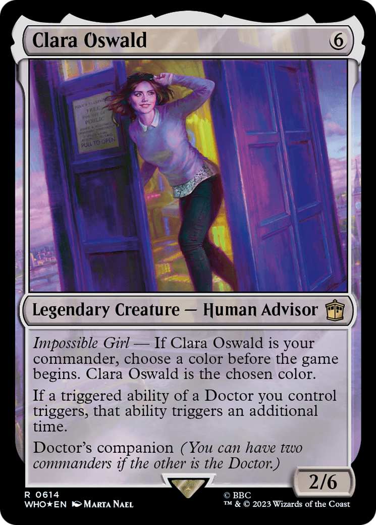 Clara Oswald (Surge Foil) (WHO-614) [Doctor Who] Foil MTG Single Wizards of the Coast