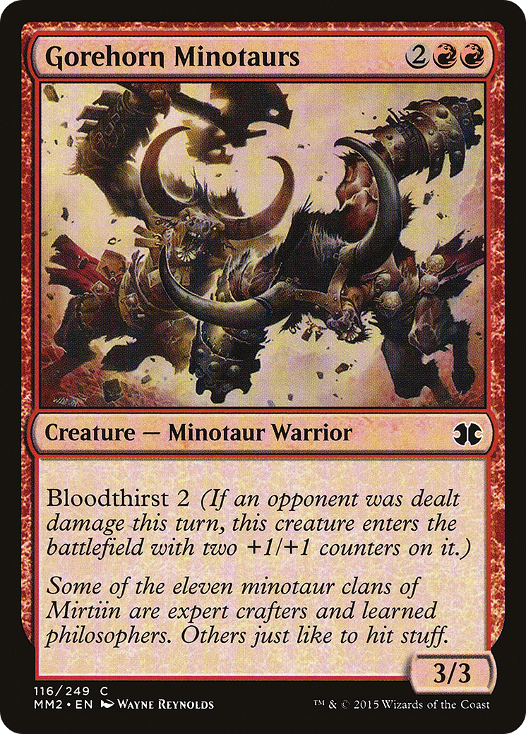 Gorehorn Minotaurs (MM2-116) [Modern Masters 2015] MTG Single Wizards of the Coast
