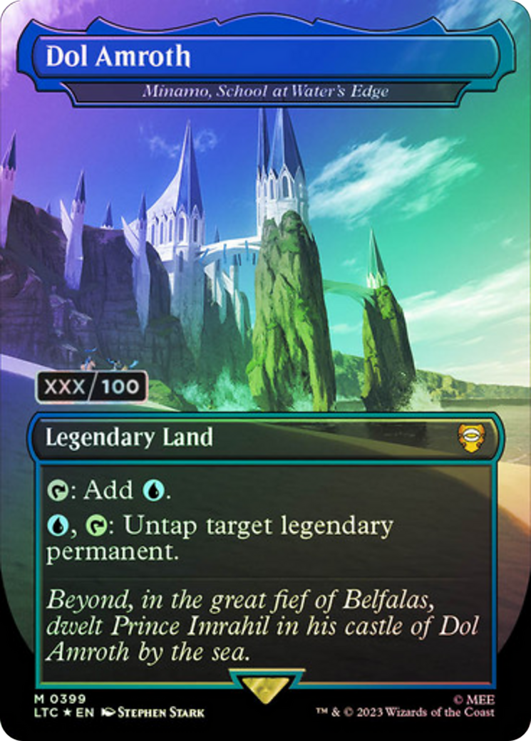 Minamo, School at Water's Edge (LTC-399Z) [Tales of Middle-earth Commander] (Borderless) Foil MTG Single Wizards of the Coast