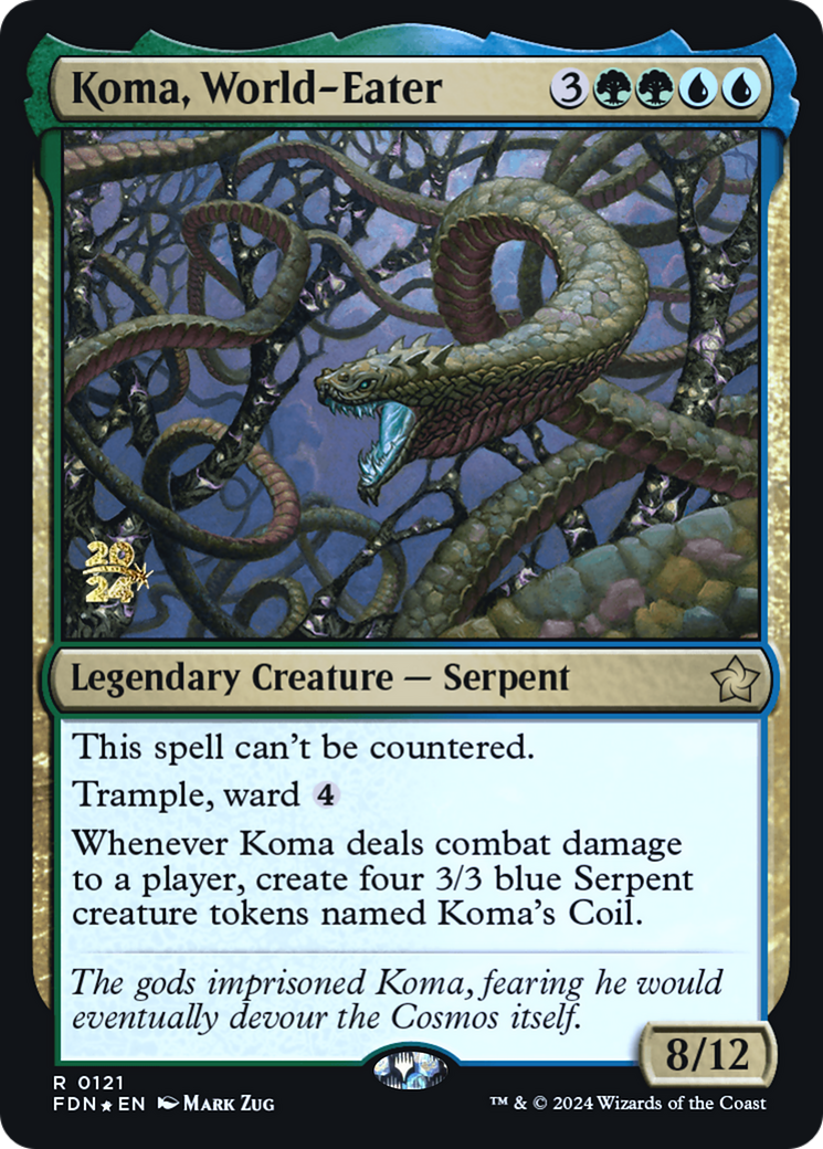 Koma, World-Eater (PRE-121) [Foundations Promos] Foil MTG Single Wizards of the Coast