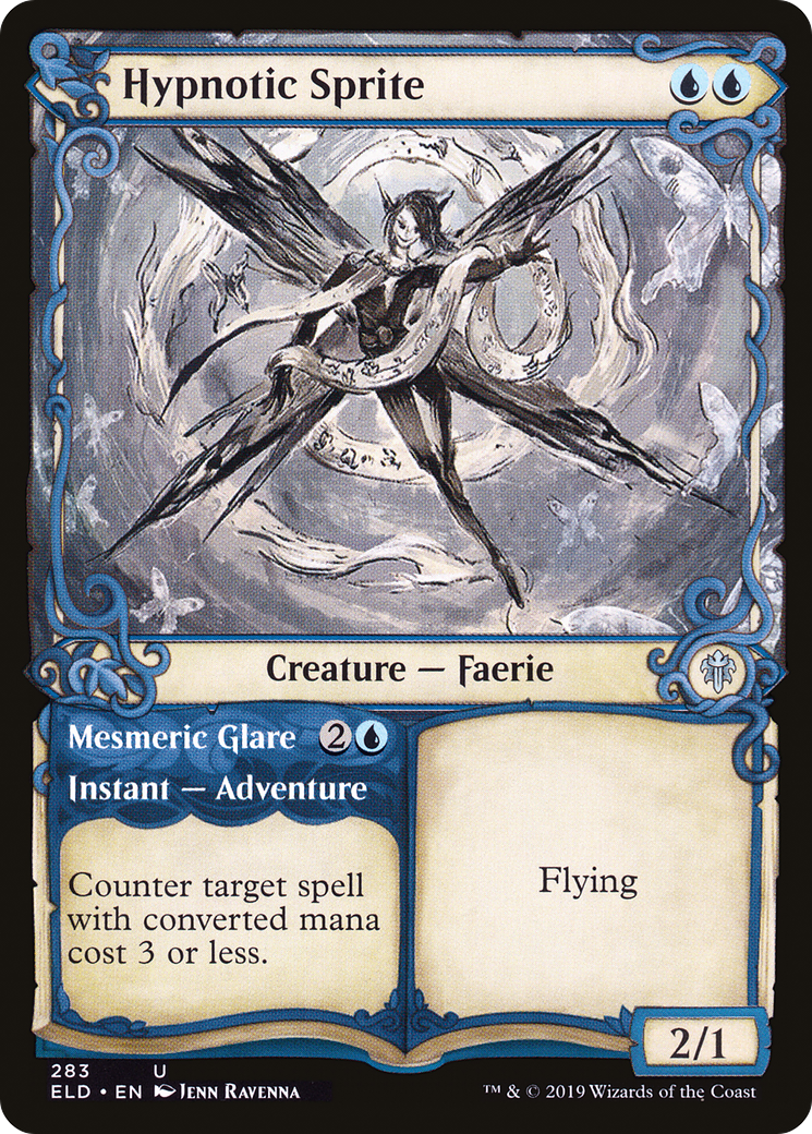 Hypnotic Sprite // Mesmeric Glare (ELD-283) [Throne of Eldraine] (Showcase) Foil MTG Single Wizards of the Coast