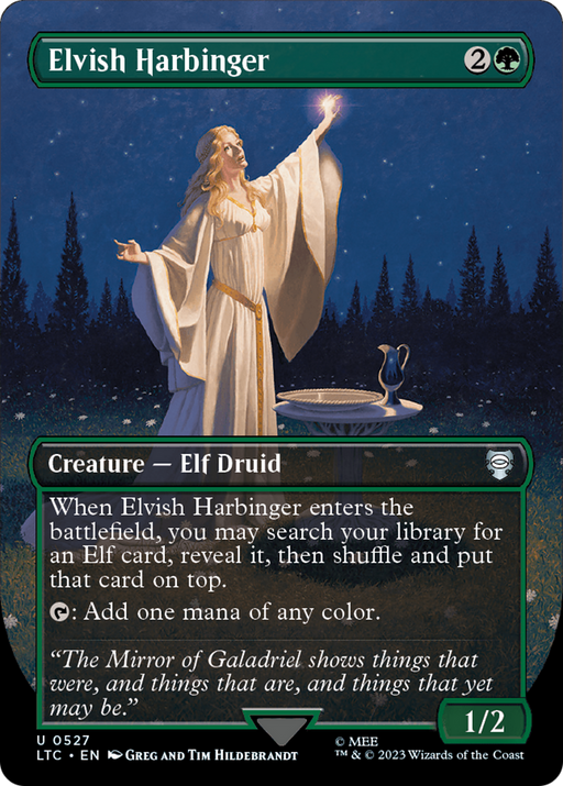 Elvish Harbinger (LTC-527) [Tales of Middle-earth Commander] (Borderless) Foil MTG Single Wizards of the Coast