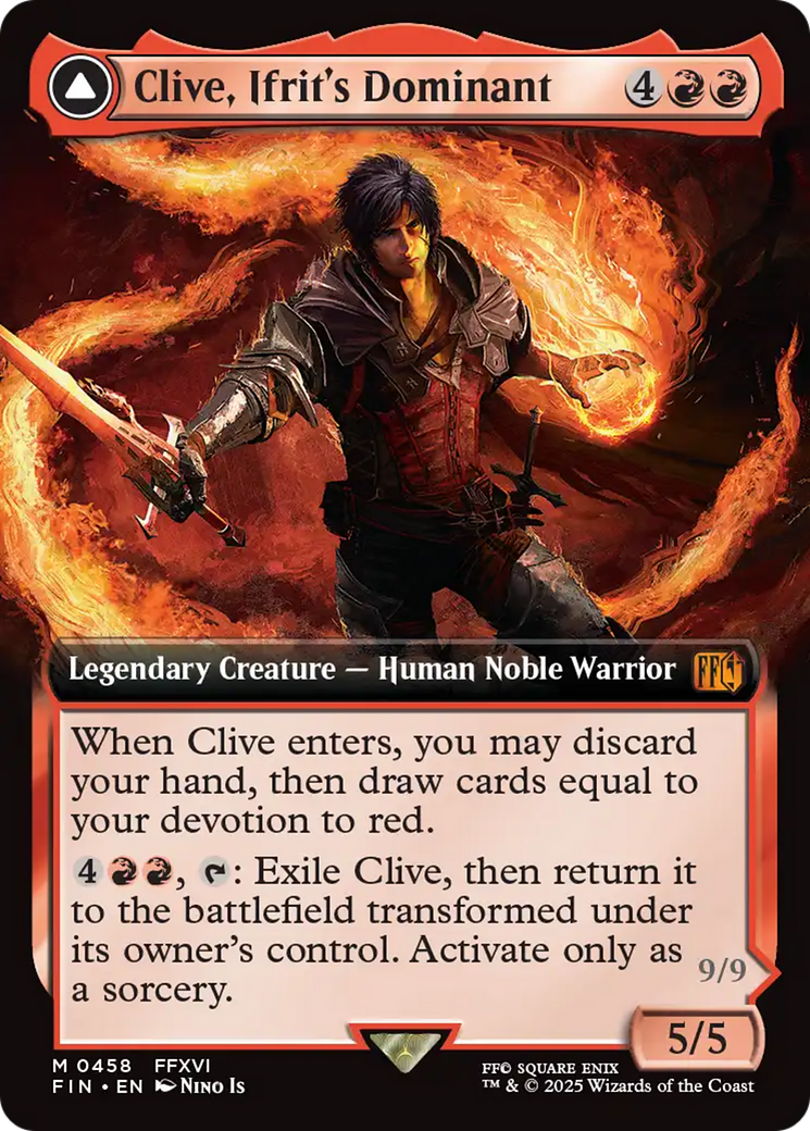 Clive, Ifrit's Dominant (FIN-458) [FINAL FANTASY] (Extended Art) Foil MTG Single Wizards of the Coast