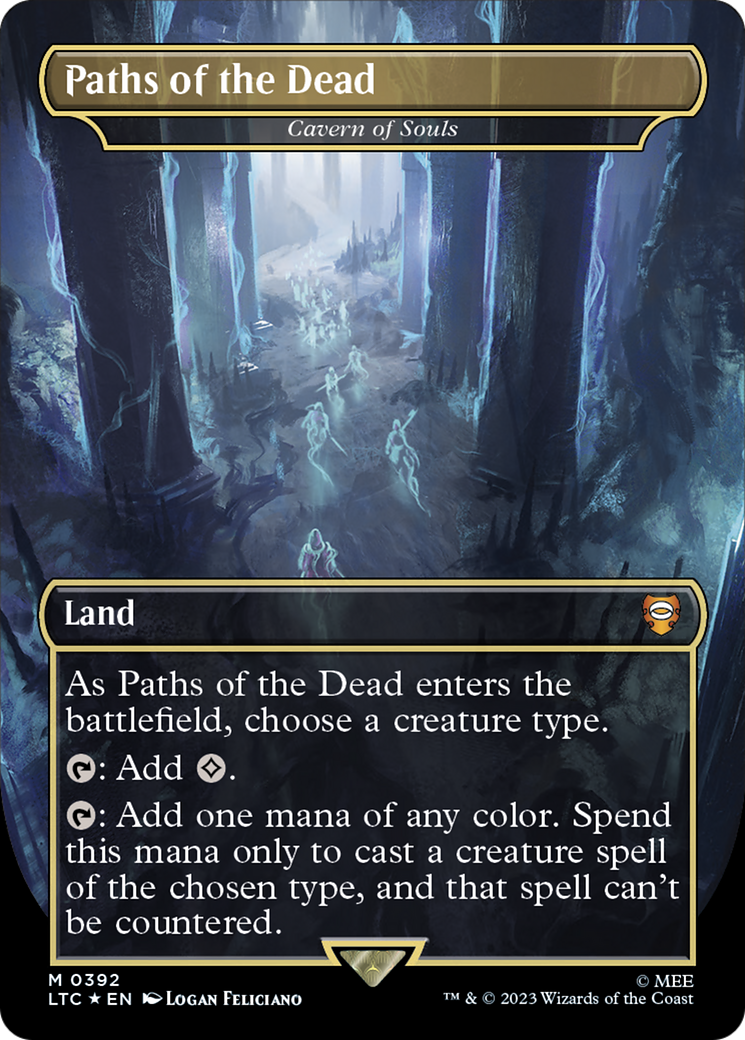 Paths of the Dead - Cavern of Souls (Surge Foil) (LTC-392) [Tales of Middle-earth Commander] (Borderless) Foil MTG Single Wizards of the Coast