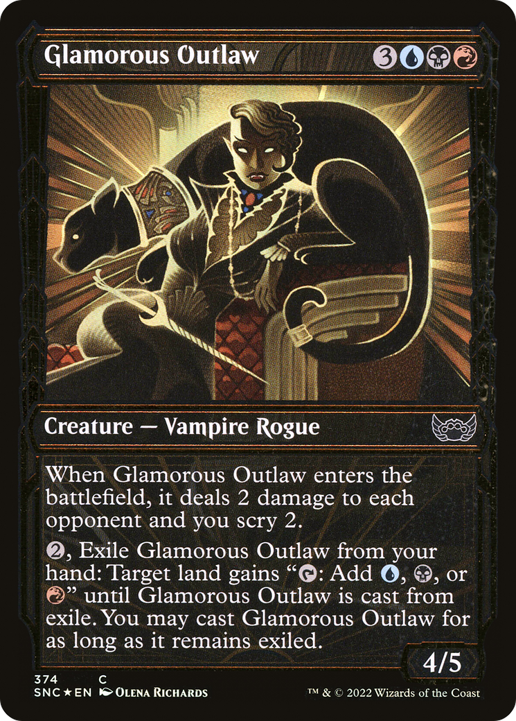 Glamorous Outlaw (Gilded Foil) (SNC-374) [Streets of New Capenna] (Showcase) Foil MTG Single Wizards of the Coast