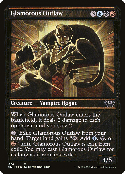 Glamorous Outlaw (Gilded Foil) (SNC-374) [Streets of New Capenna] (Showcase) Foil MTG Single Wizards of the Coast
