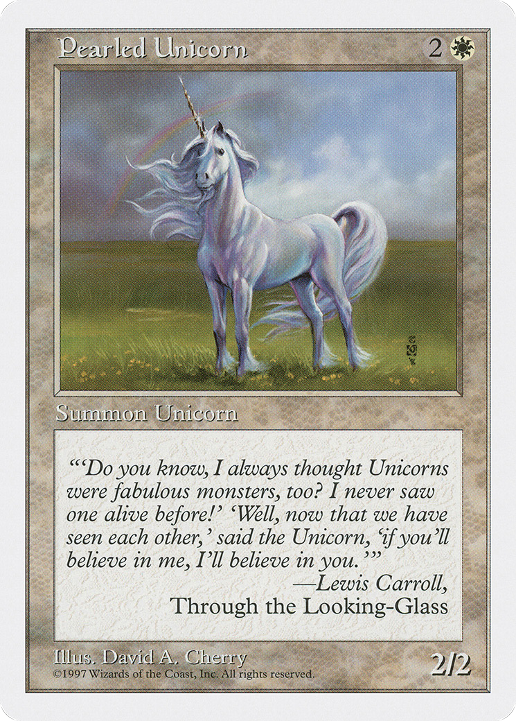 Pearled Unicorn (5ED-050) [Fifth Edition] MTG Single Wizards of the Coast