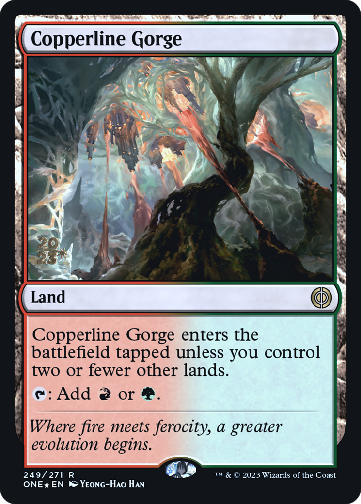 Copperline Gorge (PRE-249) [Phyrexia: All Will Be One Promos] Foil MTG Single Wizards of the Coast