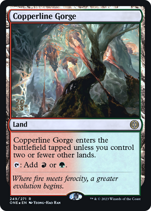 Copperline Gorge (PRE-249) [Phyrexia: All Will Be One Promos] Foil MTG Single Wizards of the Coast
