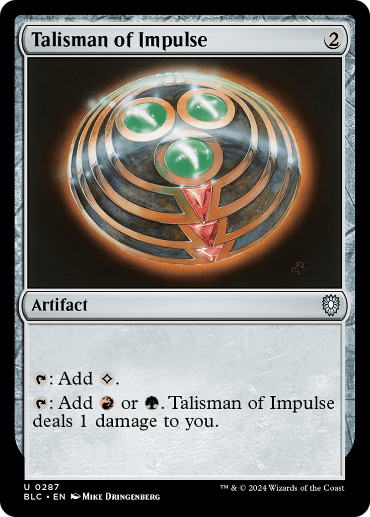 Talisman of Impulse (BLC-287) [Bloomburrow Commander] MTG Single Wizards of the Coast