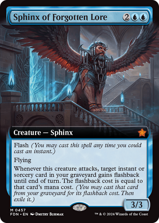 Sphinx of Forgotten Lore (FDN-457) [Foundations] (Extended Art) Foil MTG Single Wizards of the Coast
