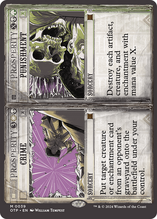 Crime // Punishment (OTP-039) [Breaking News] (Showcase) (Borderless) MTG Single Wizards of the Coast