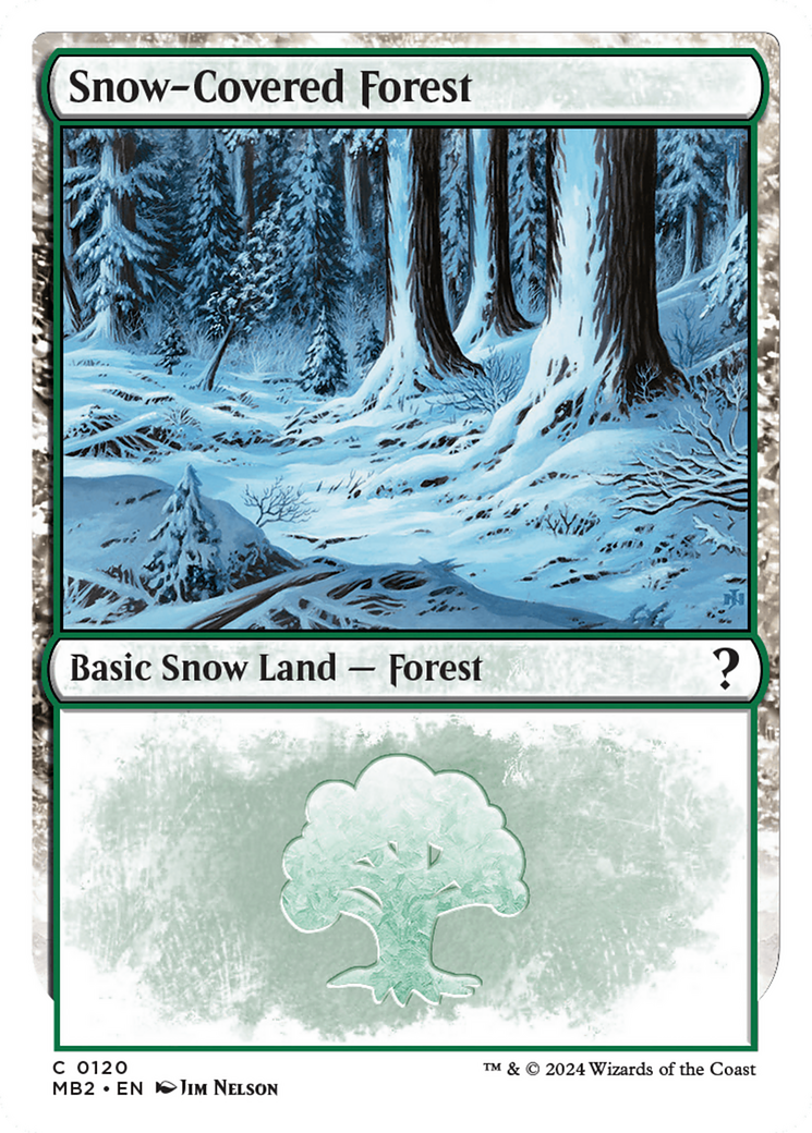 Snow-Covered Forest (White Border) (MB2-120) [Mystery Booster] Mystery Booster 2 MTG Single Wizards of the Coast