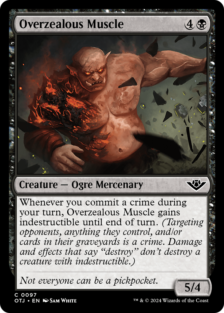 Overzealous Muscle (OTJ-097) [Outlaws of Thunder Junction] Foil MTG Single Wizards of the Coast