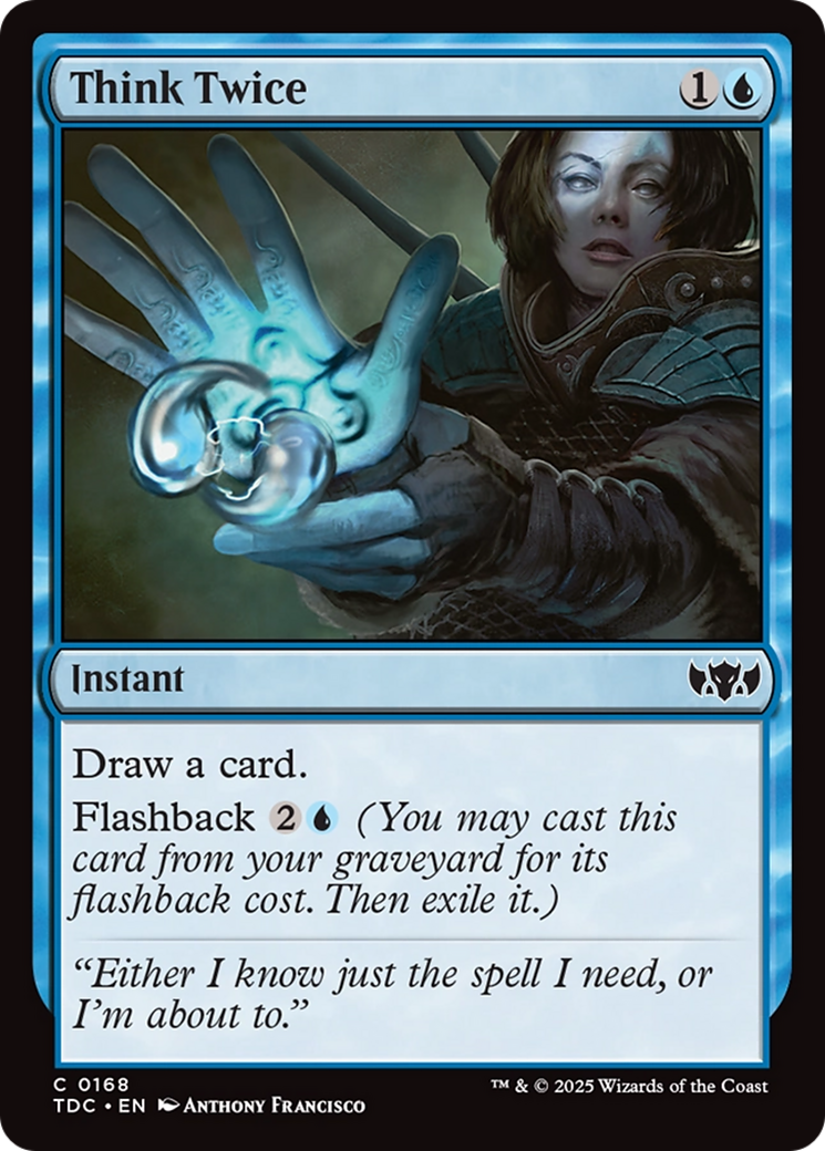 Think Twice (TDC-168) [Commander: Tarkir: Dragonstorm] MTG Single Wizards of the Coast