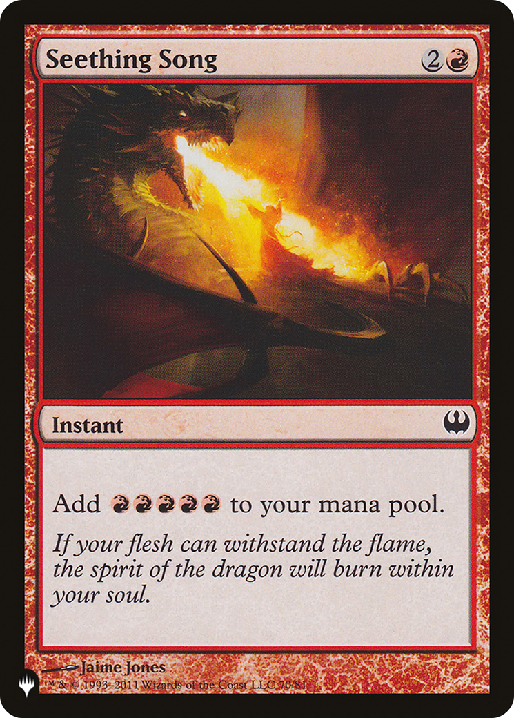 Seething Song (LIST-DDG-70) [Mystery Booster] The List MTG Single Wizards of the Coast