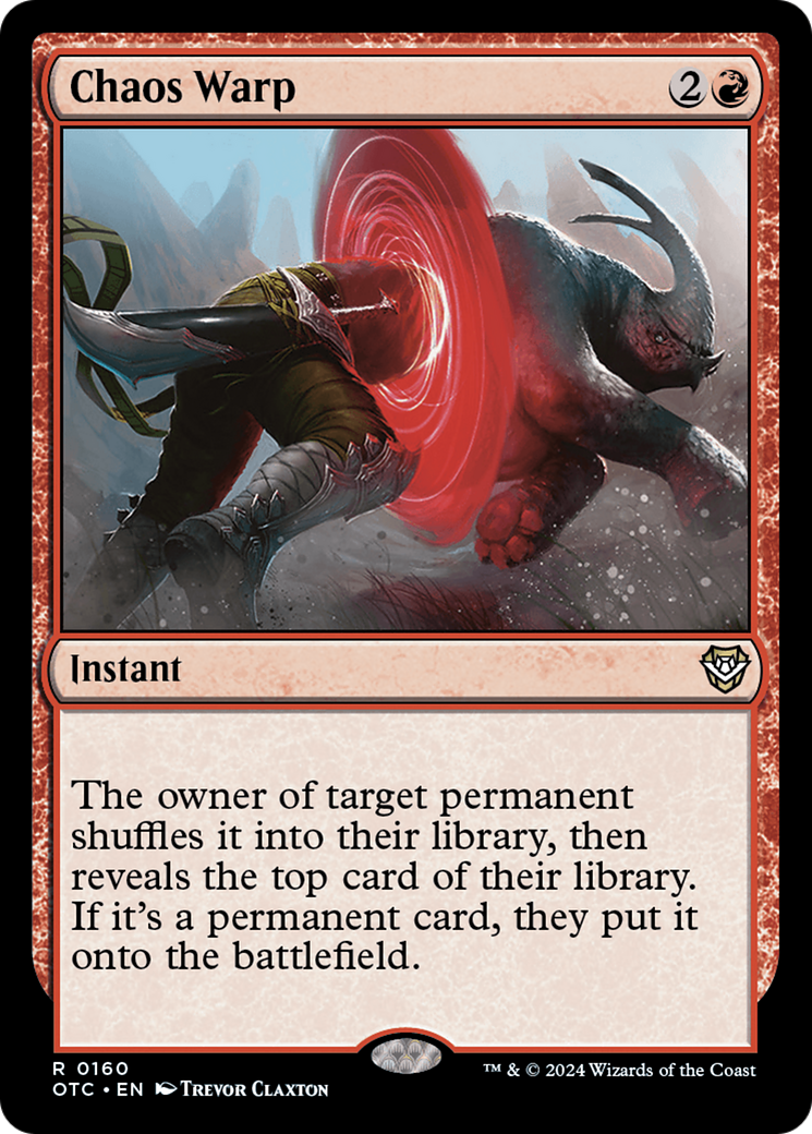 Chaos Warp (OTC-160) [Outlaws of Thunder Junction Commander] MTG Single Wizards of the Coast