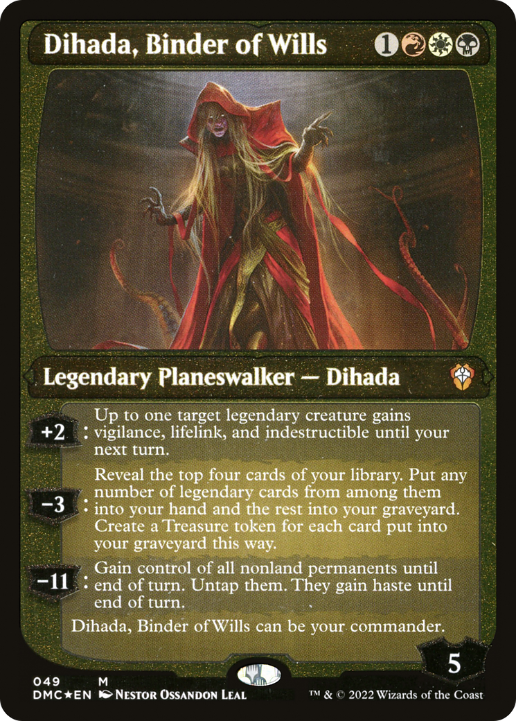Dihada, Binder of Wills (DMC-049) [Dominaria United Commander] Etched Foil MTG Single Wizards of the Coast