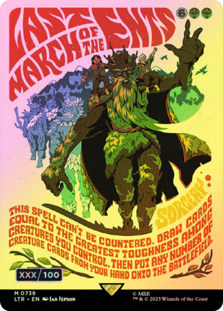 Last March of the Ents (Borderless Poster) (Serial Numbered) (LTR-739) [The Lord of the Rings: Tales of Middle-earth] (Borderless) Foil MTG Single Wizards of the Coast