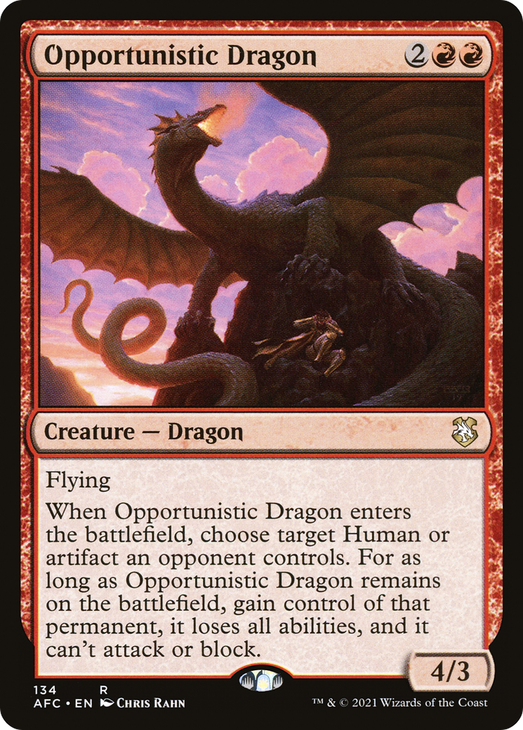 Opportunistic Dragon (AFC-134) [Forgotten Realms Commander] MTG Single Wizards of the Coast