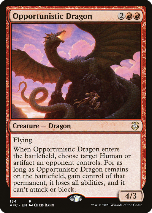 Opportunistic Dragon (AFC-134) [Forgotten Realms Commander] MTG Single Wizards of the Coast