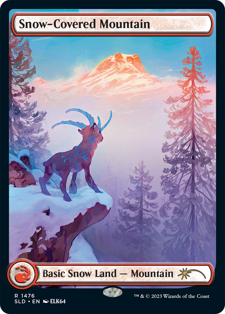 Snow-Covered Mountain (SLD-1476) [Secret Lair] Drop (Full Art) MTG Single Wizards of the Coast