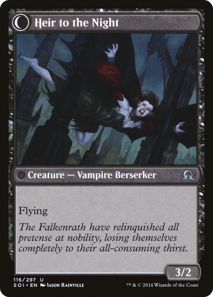 Heir of Falkenrath // Heir to the Night (SOI-116) [Shadows over Innistrad] Foil MTG Single Wizards of the Coast