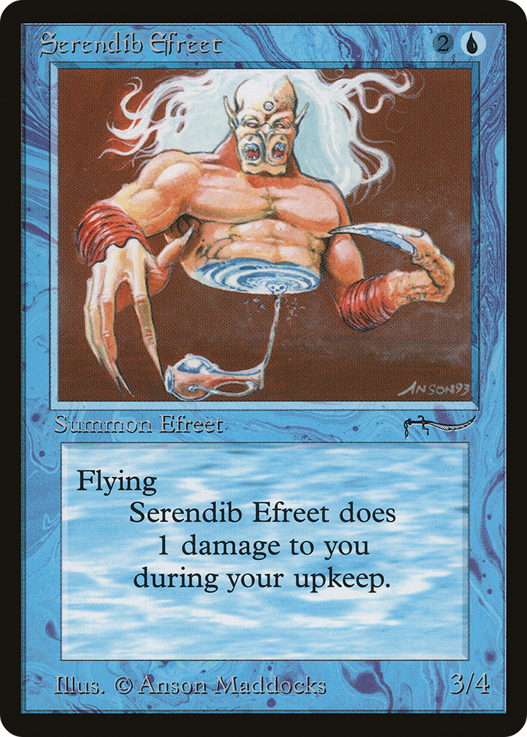 Serendib Efreet (ARN-020) [Oldschool] Arabian Nights MTG Single Wizards of the Coast
