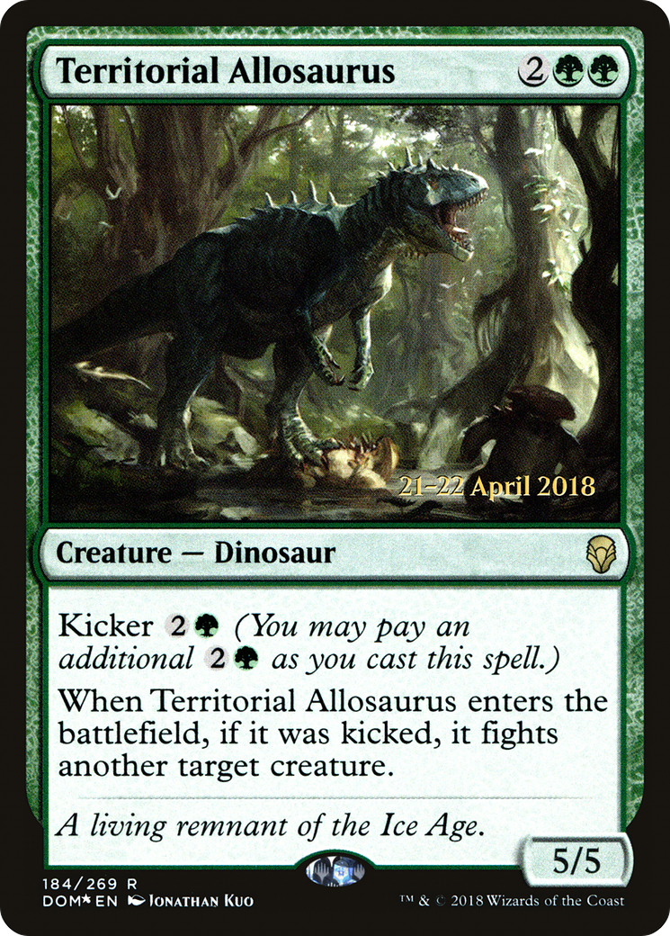 Territorial Allosaurus (PRE-184) [Dominaria Promos] Foil MTG Single Wizards of the Coast