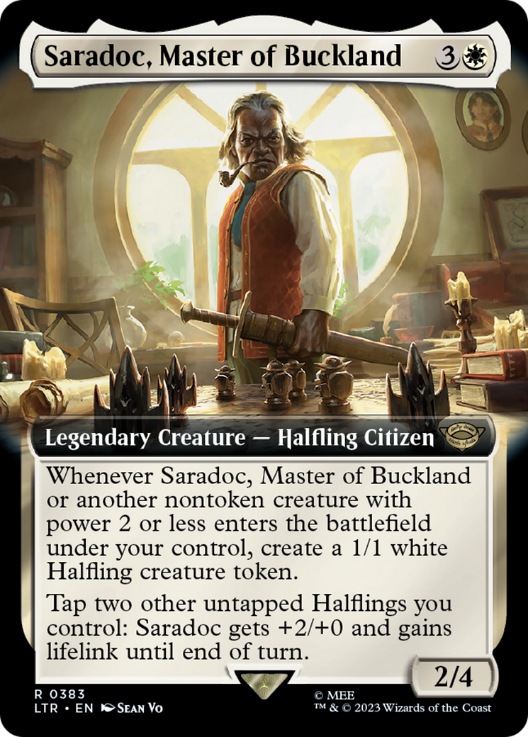 Saradoc, Master of Buckland (LTR-383) [The Lord of the Rings: Tales of Middle-earth] (Extended Art) MTG Single Wizards of the Coast