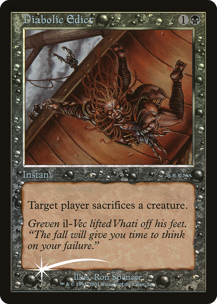 Diabolic Edict (ARENA-) [Misc] Arena League 2001 Foil MTG Single Wizards of the Coast