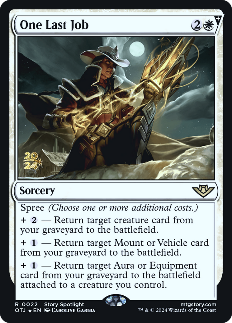 One Last Job (PRE-022) [Outlaws of Thunder Junction Promos] Foil MTG Single Wizards of the Coast