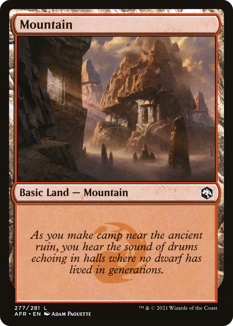 Mountain (277) (AFR-277) [Adventures in the Forgotten Realms] Foil MTG Single Wizards of the Coast
