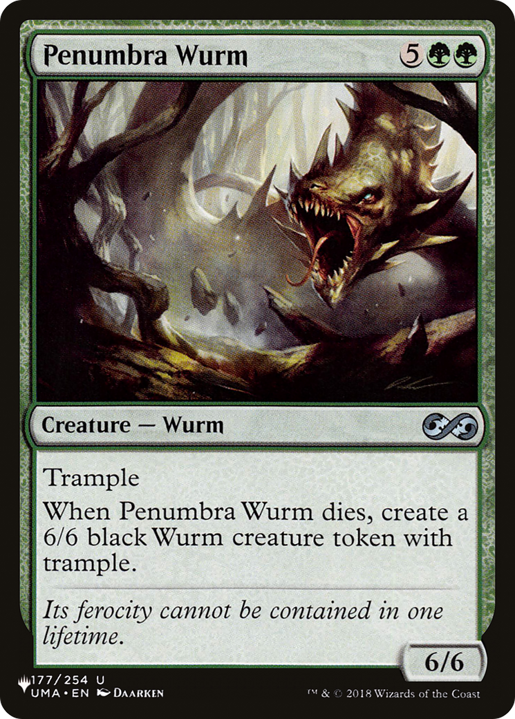 Penumbra Wurm (LIST-UMA-177) [Mystery Booster] The List MTG Single Wizards of the Coast