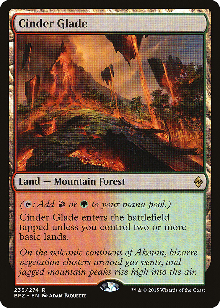 Cinder Glade (BFZ-235) [Battle for Zendikar] Foil MTG Single Wizards of the Coast
