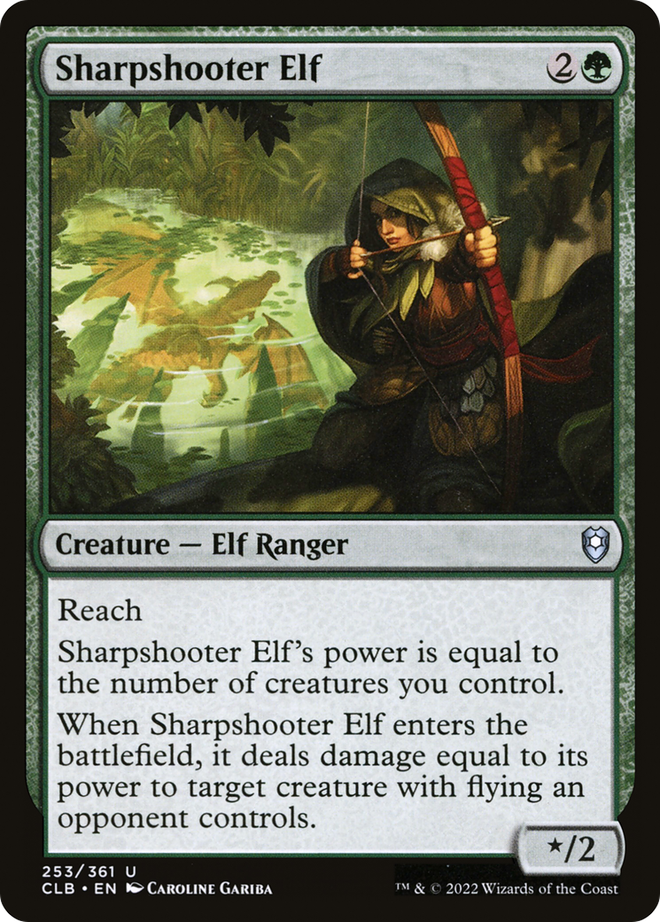 Sharpshooter Elf (CLB-253) [Commander Legends: Battle for Baldur's Gate] Foil MTG Single Wizards of the Coast